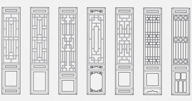 安宁常用中式仿古花窗图案隔断设计图